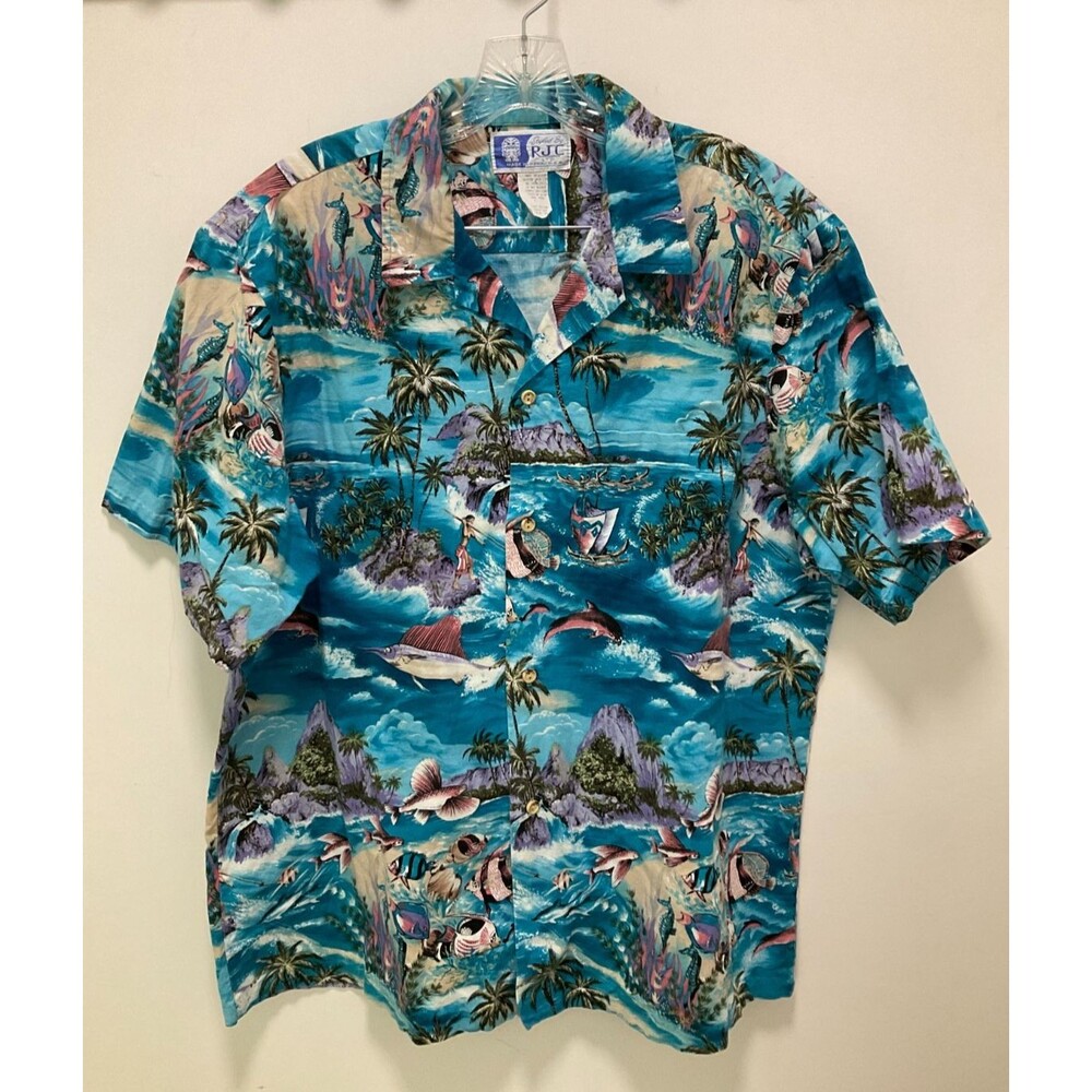 RJC Tropical  Hawaiian Shirt Men's Extra Large 100% Cotton USA Made Vintage